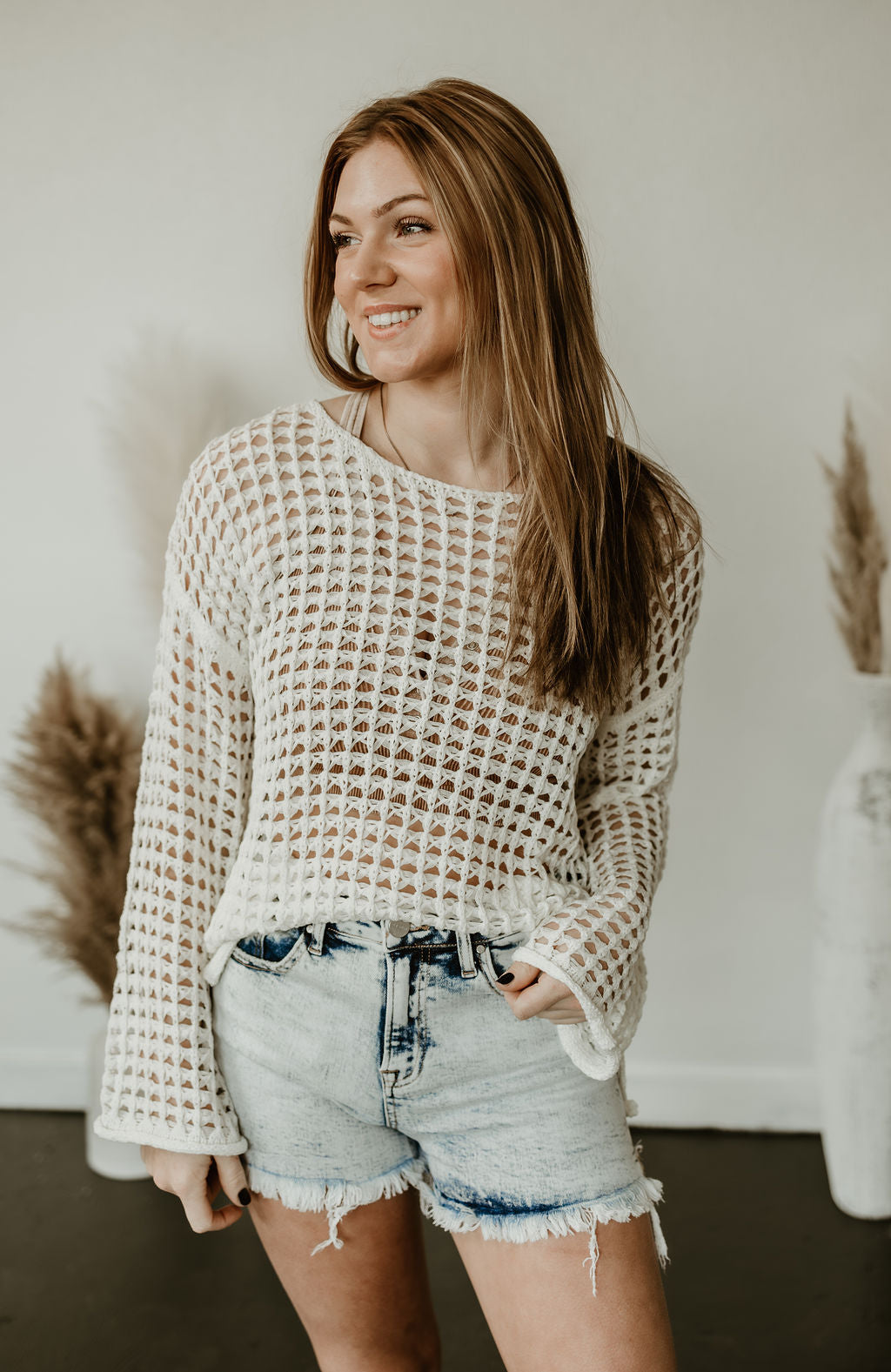 Lainey Oversized Crochet Pullover