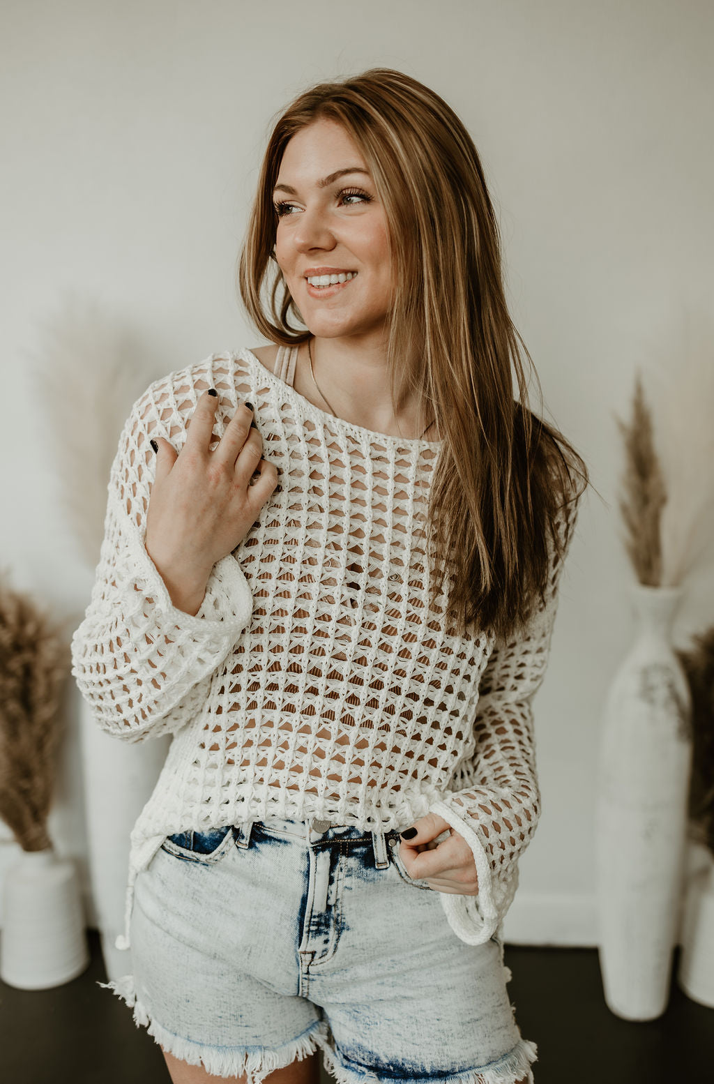 Lainey Oversized Crochet Pullover