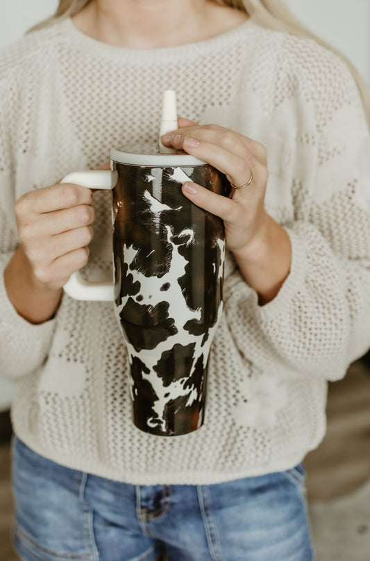 Cow Print Western 40oz Leak Proof Tumbler