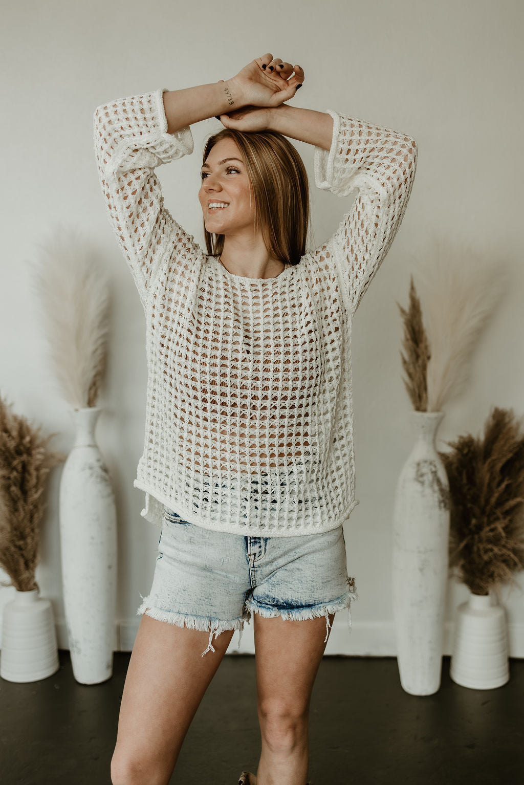 Lainey Oversized Crochet Pullover