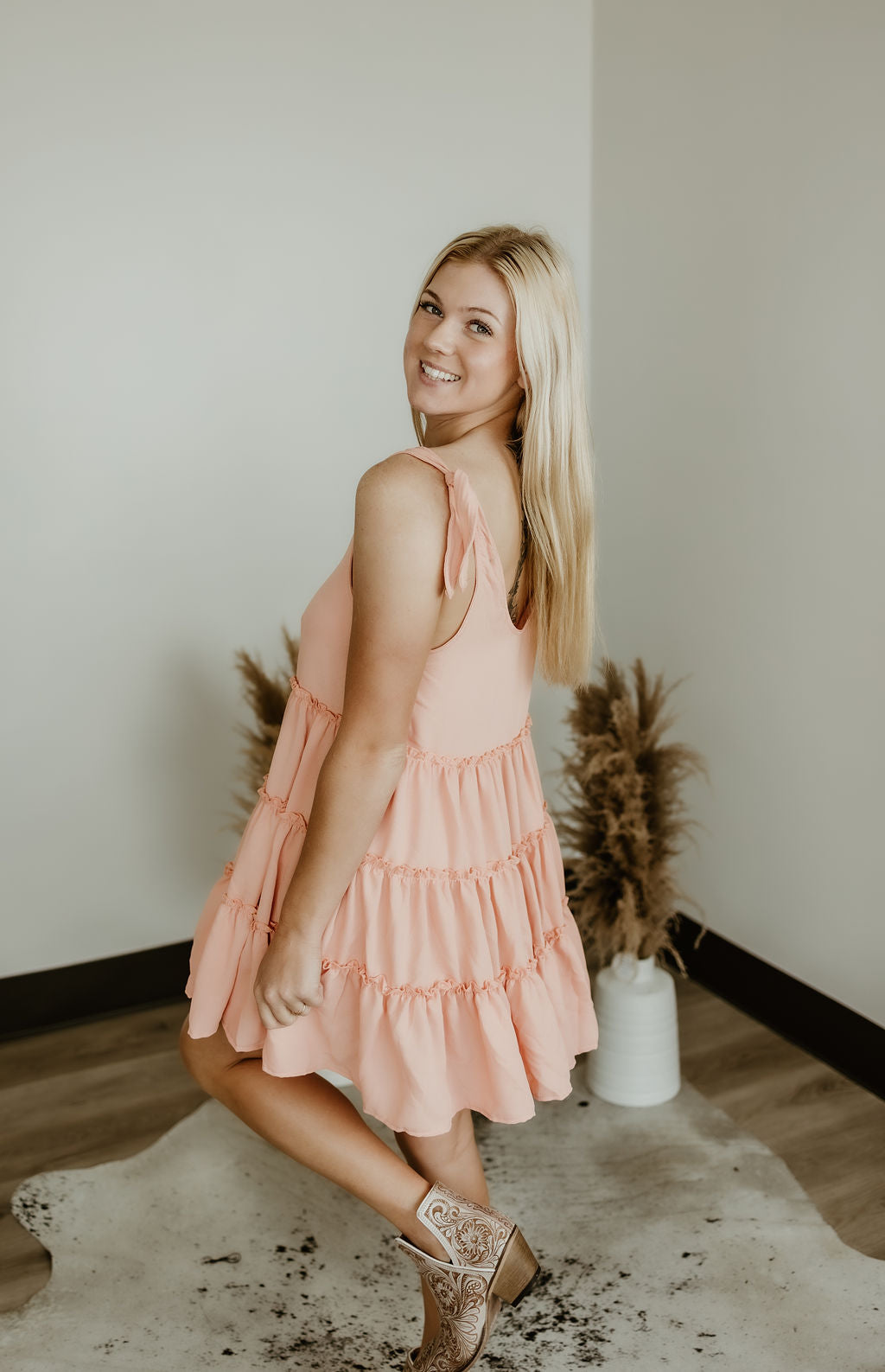 Sundown Serenade Tiered Babydoll Dress