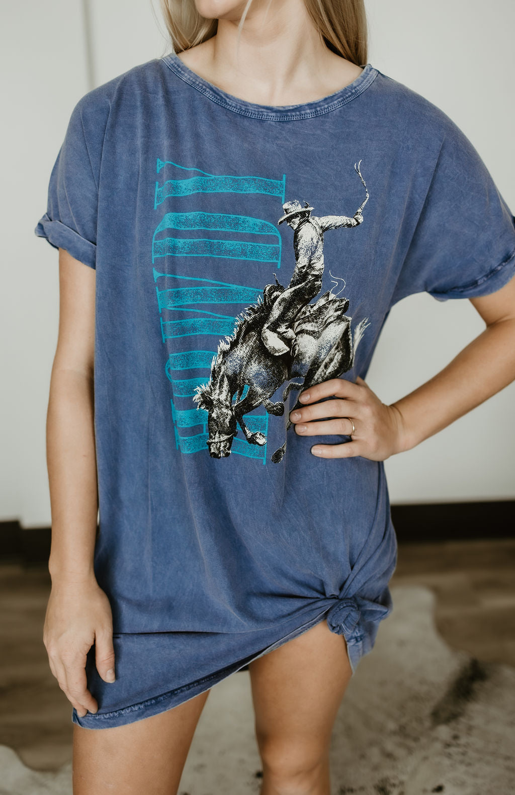 Howdy Ride & Relax Vintage Wash Oversized Tee Dress