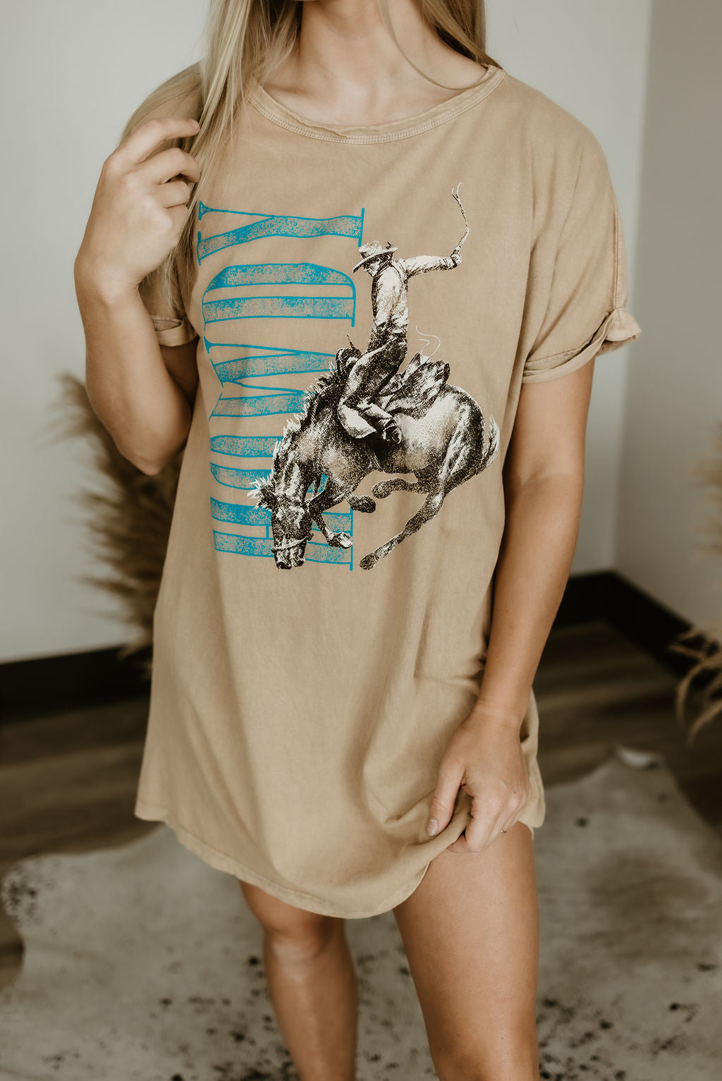 Howdy Ride & Relax Vintage Wash Oversized Tee Dress