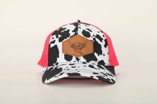 Pink Highland Cow Trucker Hat