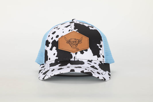 Blue Highland Cow Trucker Hat