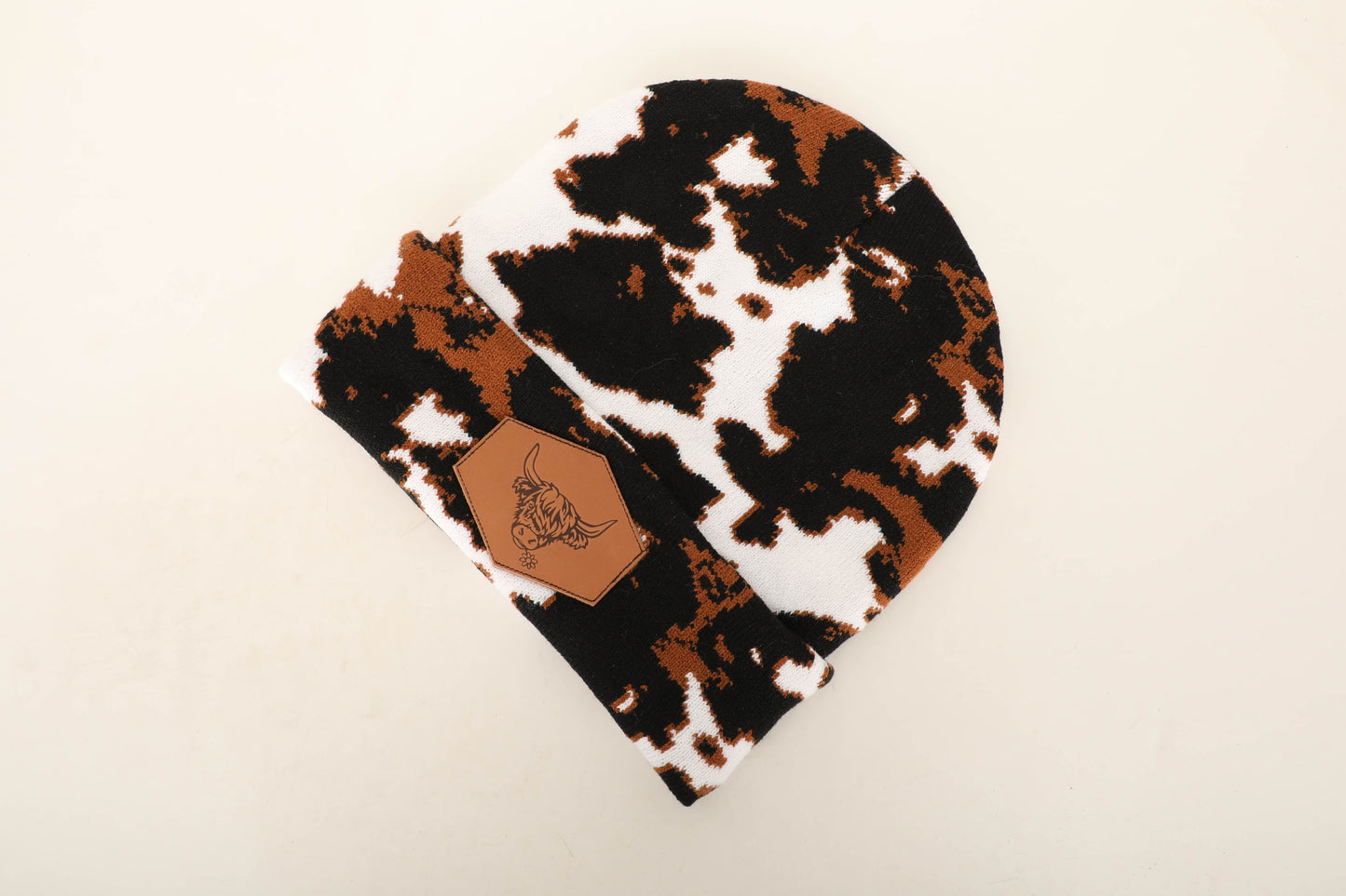 Cowprint Highland Cow Beanie