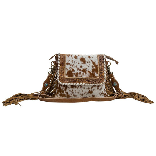 Blendy Hand Tooled Fringe Purse by Myra