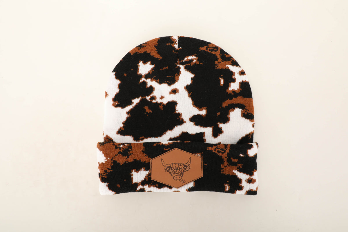 Cowprint Highland Cow Beanie – Dani Morgans display picture 1