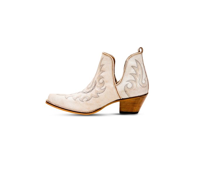 White and outlet gold booties